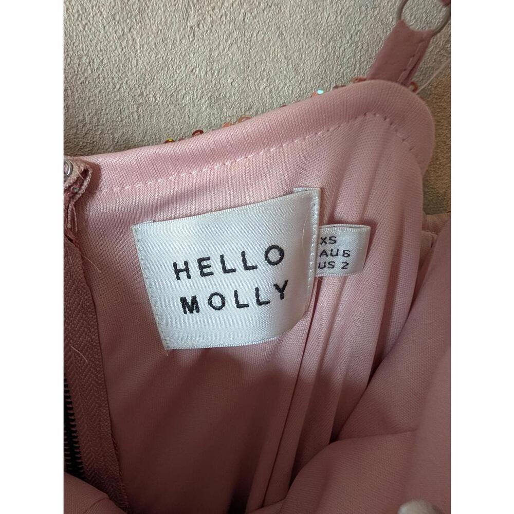 HELLO MOLLY pink sequin replay button corset mini dress sz 2 - Picture 5 of 5
